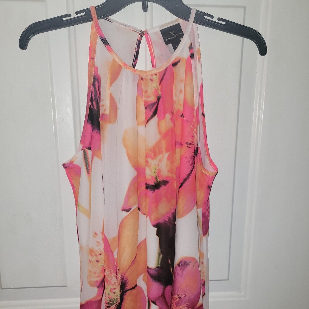 Worthington Camisole Tank Top XL * Women's Tank Top * Floral * Tropical *Flowy